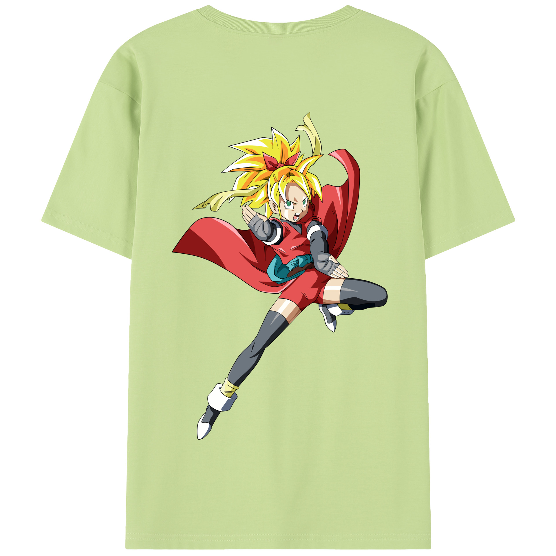 （画像用） ドラゴンボール カリフラ DRAGON BALL Caulifla 綿100％半袖Tシャツ（背面プリント）